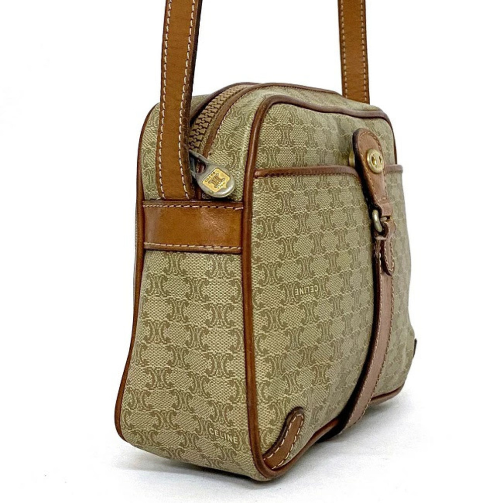 Celine Shoulder Bag Beige Brown Macadam Pochette Crossbody Camera All over - Picture 2 of 10
